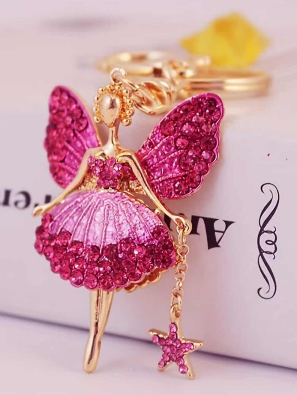 Rhinestone Butterfly Fairy Bag Charm/Keychain. NWT.